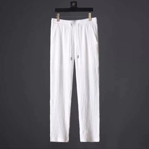 Trajes de Verano para Hombre, Casuales, de Punto, de 2 Piezas, Camiseta de Manga Corta + Pantalones Largos, Cuello Polo de Color Sólido, Cintura Elástica con Botones - Product Image 6