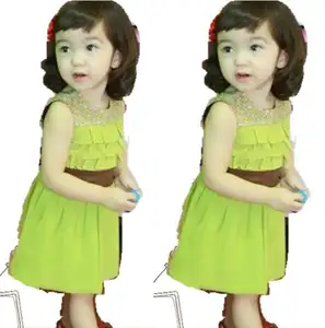 批发儿童服装最新设计时尚无袖亮片连衣裙，适合中国制造商的儿童女孩