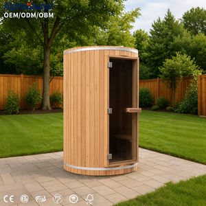 Cilindrico esterno bagno di vapore lontano infrarosso tradizionale secco una persona stanza Sauna al coperto barile Sauna per il bagno per Sal - Product Image 1
