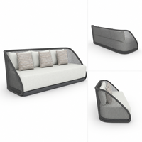 Ensemble de canapés modernes en corde tressée pour l'extérieur avec table basse, mobilier de jardin pour hôtel, complexe hôtelier, villa