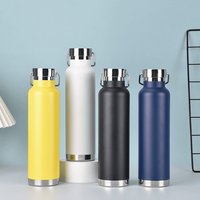 Bouteille d'eau isotherme en acier inoxydable écologique de 650 ml, isolation thermique de 6 à 12 heures, anti-fuite, poignée antidérapante
