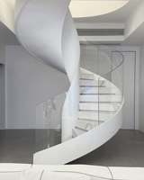 Escalier en spirale le plus vendu avec marches en marbre naturel et poutre métallique de l'usine de Foshan