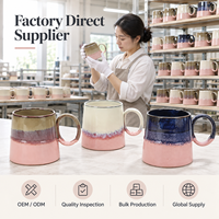 Mug à café en céramique à glaçure réactive bicolore personnalisé avec boîte cadeau, fournisseur en gros OEM ODM, tasses en céramique à glaçure réactive modernes