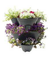 Lot de 3 pots de culture empilables en plastique pour jardin, résistants aux UV, multi-niveaux, pour légumes et fraises