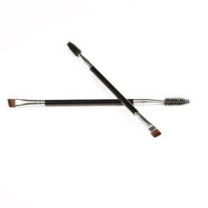 Pinceau à sourcils double embout biseauté en poils synthétiques avec manche en bois, brosse à mascara et peigne à sourcils, outil de maquillage, ensemble de pinceaux à sourcils biseautés - Product Image 4
