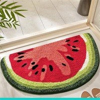 Tapis en fausse fourrure de cachemire imprimé numériquement à motifs fruités, absorbant l'eau, antidérapant, lavable à la main, style moderne et minimaliste, pour l'intérieur et l'extérieur