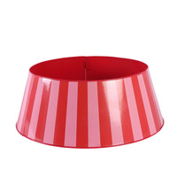Vente en gros de support pour arbre de Noël en fer 3 panneaux créatif d'intérieur Collier d'arbre en métal à découpe rouge Design décoratif pour un Noël élégant