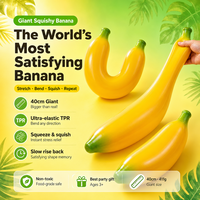 Nieuwe extra grote en zachte gigantische fruit squishies, bananen-stijl knijp speelgoed voor stressverlichting, langzaam rijzende TPR squishies fidget speelgoed