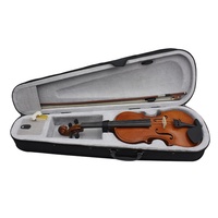 Ensemble de violon avec panneau de face en contreplaqué noir brillant et accessoires en bois