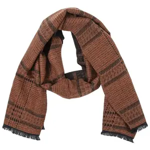 Bufanda de invierno de Cachemira Bufandas de lana cálidas con patrón personalizado de color sólido elegante para hombre
