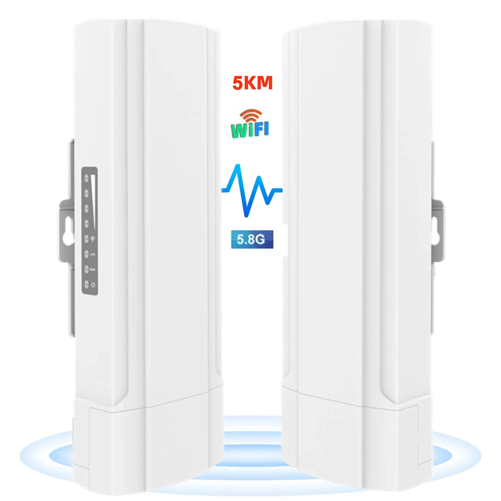 5KM CPE cakupan RJ45 Perusahaan Wifi Hotspot Router Ap 5Ghz luar ruangan tahan air CPE nirkabel jembatan dengan tampilan Led untuk luar ruangan