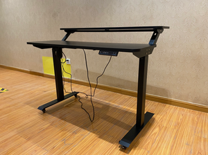 Double Desktop Gaming <strong>Computer</strong> Portable Office Electric Frame Height Table Adjustable <strong>Desk</strong> - Product Image 5