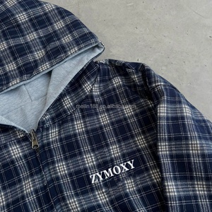 Sweat-shirts en molleton français de haute qualité pour hommes, tous motifs à carreaux, coupe oversize, épais, réversibles – Fabricant de vêtements - Product Image 4