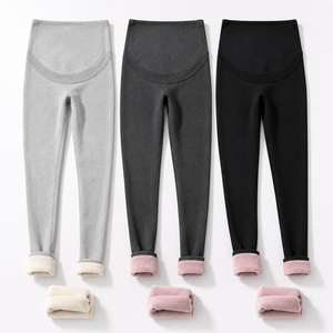 Leggings per Donne in Gravidanza con Fodera in Pile, Supporto Addominale e Comfort per i Glutei, Pantaloni Caldi per Donne in Gravidanza - Product Image 1