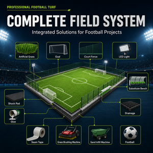 Césped Artificial para Fútbol Escolar, Césped Sintético Resistente a los Rayos UV de 50 mm para Exteriores, Campo de Práctica de Fútbol Seguro, No Tóxico, Venta al por Mayor, OEM - Product Image 2