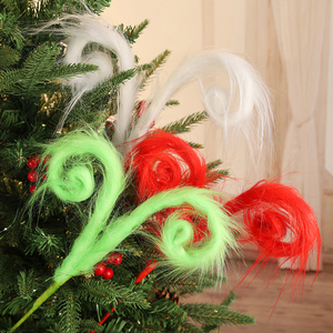 2026 Grinch Furry Elf 43cm - Rami Decorativi Real-Touch per Albero di Natale, Verdi e Rossi, per Decorazioni Natalizie e Uso Domestico - Product Image 2