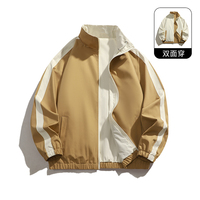 Veste légère trench de sport pour homme coupe-vent décontracté à fermeture éclair complète avec veste d'entraîneurs tissée pour le printemps et l'automne