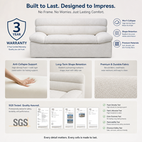 Vakuumverpacktes Komprimiertes Schaumstoff-Sofa mit Tufting, Modulares Geradliniges Design für Apartments, Wohnzimmer-Bodensitzgelegenheit, Möbel für Kleine Räume