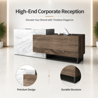 Comptoir de réception de luxe en panneau composite, mobilier commercial pour hôtel, bureau, salon