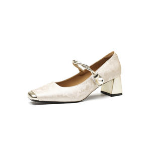 Zapatos de tacón bajo unisex de cuero vacuno calado, estilo moderno 2026, con punta y tacón gato, cómodos - Product Image 1