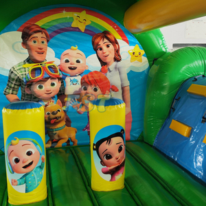 Nuevo diseño <span class=keywords><strong>Cocomelon</strong></span> Inflables Casa <span class=keywords><strong>de</strong></span> rebote Saltador hinchable Castillo Fiesta Jumper Dibujos animados Niños Inflable Combo Rebote con tobogán - Product Image 4
