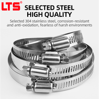 Corrosion-Resistant 304 Stainless Steel Hose Clamp 16mm Metric Adjustable OEM Customizable Pipe Fastener for Water Pipes-LTS
