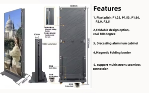 Control WIFI de pie para interiores, pantalla LED plegable para carteles, publicidad de vídeo Digital, pantalla plegable para carteles, empalme - Product Image 2
