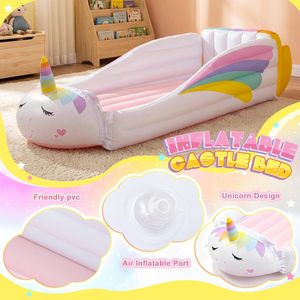 Cama Inflable de Viaje con Forma de Unicornio para Niños Pequeños, para Acampar, Casa, Hotel - Product Image 4