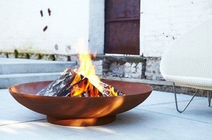 <span class=keywords><strong>Brasero</strong></span> de jardin extérieur en acier Corten pour camping, foyer rond personnalisable, foyer extérieur portable en acier Corten - Product Image 6