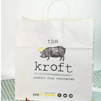 Bolsa de Papel para Comida para Llevar, Estilo Clásico Moderno, con Asa Plateada PVD, Conexión Reforzada, para Eventos Corporativos y Servicios de Comida Rápida