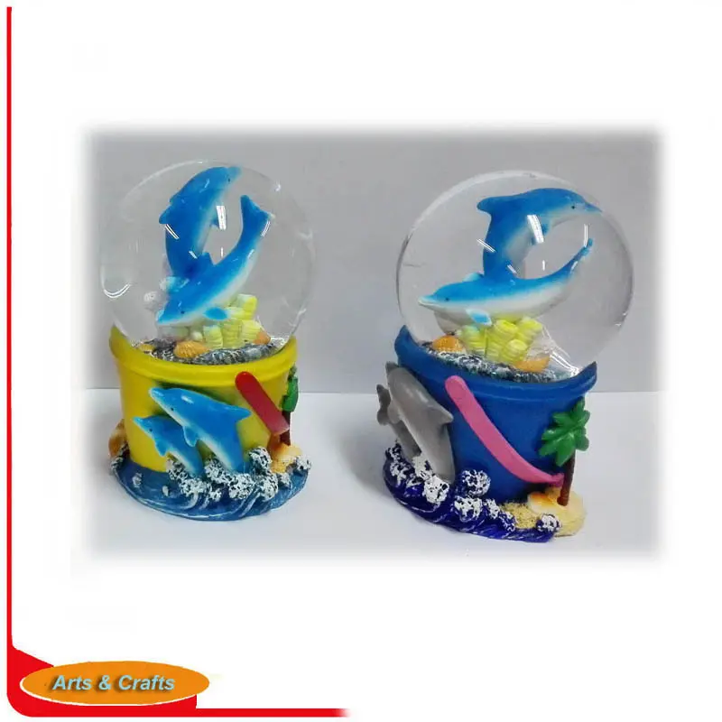 resin glass ball tourist souvenir with Turtle dolphin