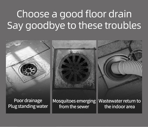 Modern 4 Inch Floor <b>Drain</b> Square Anti-Reverse Strainer Easy Clean <b>Bathroom</b> Washing 10x10cm Brass Anti-Clog Anti-Odor Floor - Product Image 4