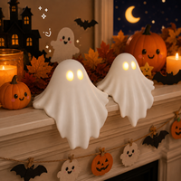 Mini-lampe fantôme portable pour Halloween, décoration artisanale mignonne pour cheminée, étagère, fenêtre, cadeau
