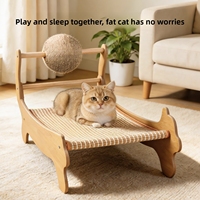 Tapis à gratter en sisal pour chat, lit douillet pour chat, tapis de jeu interactif tout-en-un, chaise longue pour chat extra-durable et simple