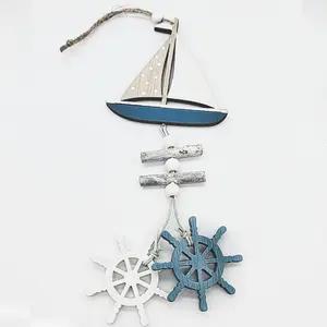 Mini yelkenli kolye dekorasyon ahşap minyatür yelkenli tekne ev dekor seti