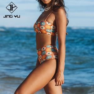 Traje de Baño de Dos Piezas con Estampado Playero para Mujer, Nuevo Modelo 2026, Bikini Personalizado de Poliéster Ecológico - Product Image 5