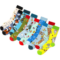 Vente en gros chaude Chaussettes pour hommes Robe jacquard Tricot en coton Design animal drôle Chaussettes décontractées pour hommes