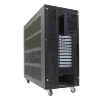 Système de refroidissement liquide pour station de travail IA OEM, affichage de l'état des données en temps réel sur écran LCD, châssis tour E-ATX 4 GPU, châssis d'inférence IA