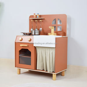 Juguete de Cocina de Madera para Niños, Super Lindo, Juego de Imitación para Niños Pequeños con Accesorios de Cocina, Fregadero y Grifo - Product Image 1