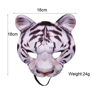 Maschera in EVA per Halloween, Vendita all'Ingrosso, per Balli in Maschera, Carnevale, Feste, Cosplay, Mezza Faccia, Animale Tigre - Product Image 3