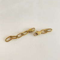 EMANCO Collier minimaliste en acier inoxydable avec chaîne à maillons, extenseur et maillons géométriques trombone, fermoir mousqueton, vente en gros et dropshipping