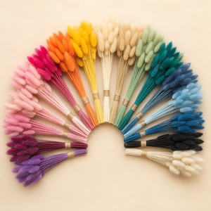 Bouquet de fleurs séchées naturelles de <span class=keywords><strong>Lagurus</strong></span> Ovatus (Queue de Lapin) pour décoration bohème, mariage, arrangement de vase – Vente en gros - Product Image 2