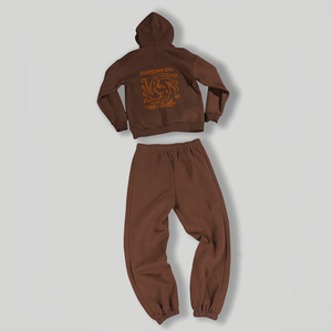 Chándal personalizado de fabricante, conjunto de Sudadera con capucha de gran tamaño, logotipo estampado, chándal de hombre en blanco, 100% algodón, peso pesado para hombre - Product Image 4