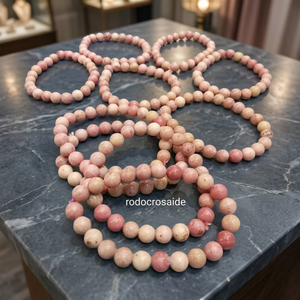 โรโดครอไซด์ คริสตัล สร้อยข้อมือประดับมุกเทียม สีชมพู ทรงกลม อินเทรนด์ สำหรับทุกเพศ ได้รับการรับรองจากผู้เชี่ยวชาญ ของขวัญเครื่องประดับฮินดู - Product Image 2