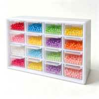 Mini organisateur de bureau avec 16 tiroirs amovibles, organisateur de tiroirs de bureau en plastique transparent pour bricolage, cosmétiques, bijoux