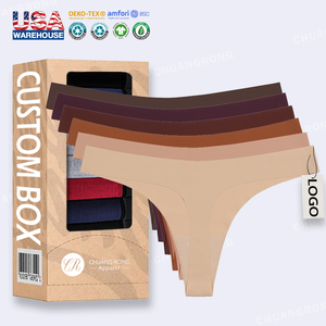 RTS taille basse T-Back <span class=keywords><strong>kaki</strong></span> No Show sous-vêtement collé Tanga Stretch adulte femmes sous-vêtements glace soie string sans couture culotte - Product Image 1