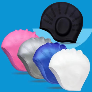 Bonnet de bain en silicone haut de gamme, très élastique, avec protection pour les oreilles, confortable et efficace pour empêcher l'entrée de l'eau - Product Image 1