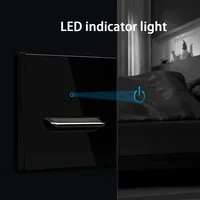 Interrupteur à bascule rétro en verre trempé noir DepoGuye, panneau LED européen 16A, 2 prises USB C, norme britannique 240V IP20 40000