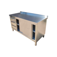 Armoire en acier inoxydable de qualité commerciale avec trois tiroirs pour l'organisation et la préparation des aliments dans les cuisines professionnelles