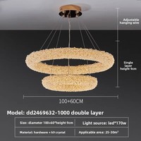 Lámpara de Araña LED Ovalada de Acero Inoxidable de Lujo, Moderna, Minimalista, Dorada, Altura Ajustable, Control Inalámbrico, Lámpara Atmosférica para Sala de Estar